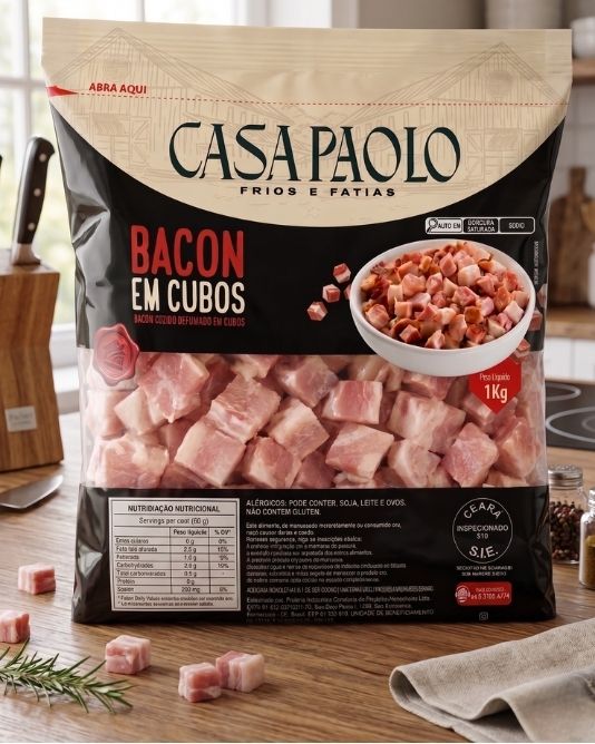 Bacon em cubos Casa Paolo